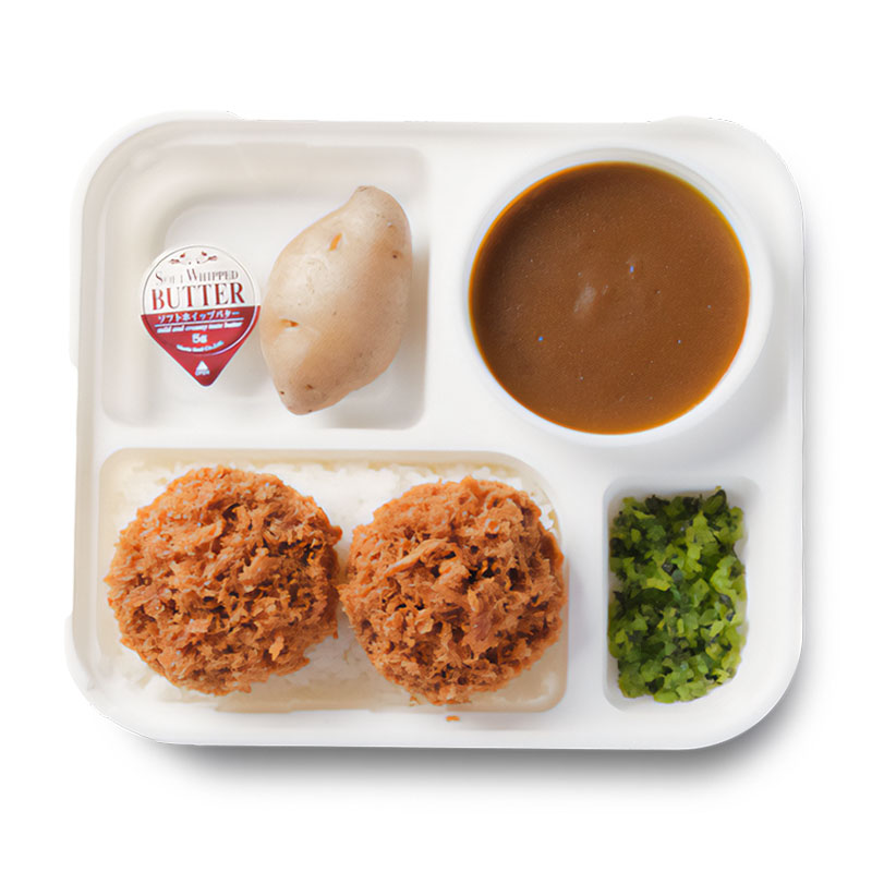 【B】オーベルジーヌ欧風カレー × まい泉ヒレカツ 贅沢コラボ弁当 【B】オーベルジーヌ欧風カレー × まい泉ヒレカツ 贅沢コラボ弁当|新宿御苑前でカレーのテイクアウトとデリバリーなら欧風カレーオーベルジーヌ新宿本店